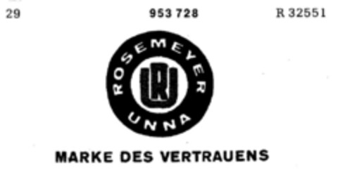 ROSEMEYER UNNA Logo (DPMA, 14.01.1976)