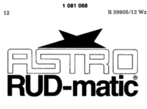 ASTRO RUD-matic Logo (DPMA, 21.04.1982)