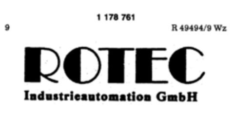 ROTEC  Idustrieautomation GmbH Logo (DPMA, 13.06.1990)