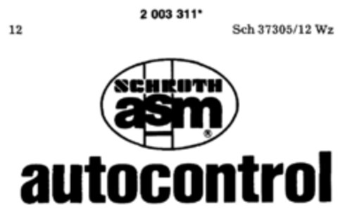 SCHROTH asm  autocontrol Logo (DPMA, 08.06.1991)