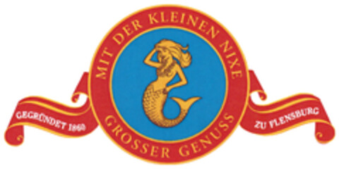 MIT DER KLEINEN NIXE GROSSER GENUSS GEGRÜNDET 1860 ZU FLENSBURG Logo (DPMA, 05.03.2024)