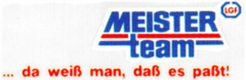 Meister team da weiß man, daß es paßt! Logo (DPMA, 30.10.1995)