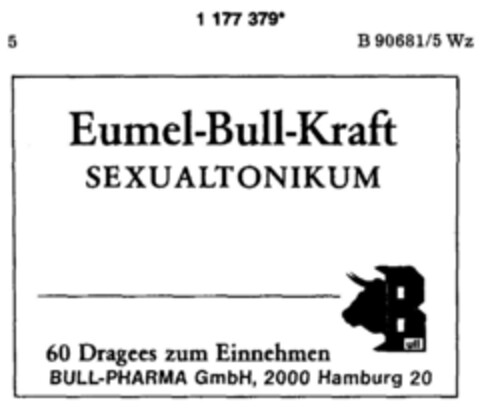 Eumel-Bull-Kraft SEXUALTONIKUM Logo (DPMA, 08.09.1990)