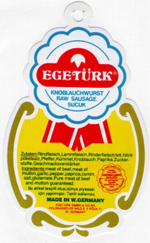 EGETÜRK Logo (DPMA, 17.07.1985)