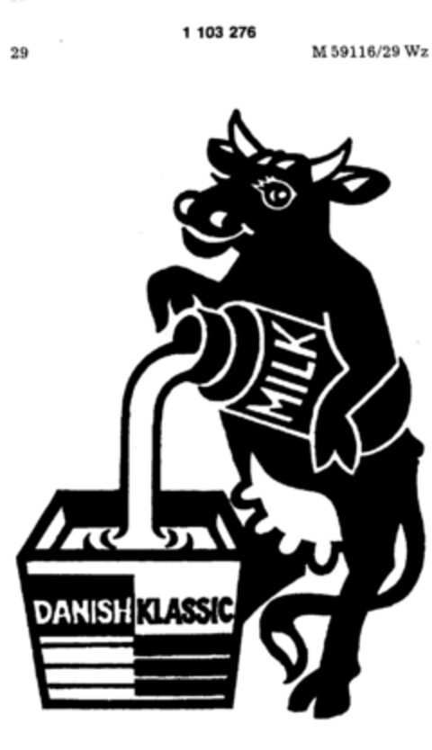 DANISH KLASSIC MILK Logo (DPMA, 08/26/1986)