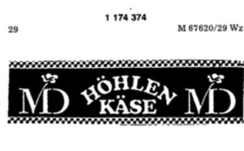 MD HÖHLEN KÄSE MD Logo (DPMA, 06/21/1990)