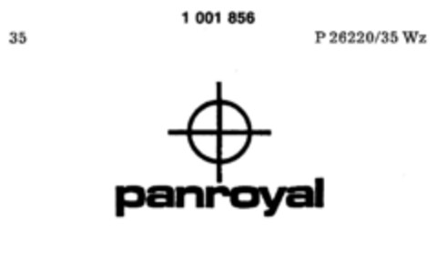 panroyal Logo (DPMA, 02.04.1979)