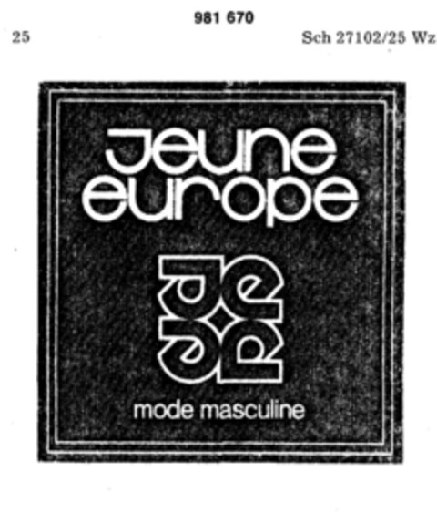 Jeune europe Logo (DPMA, 05.05.1978)