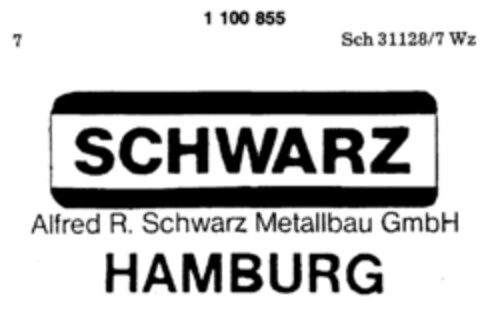 SCHWARZ Alfred R. Schwarz Metallbau GmbH HAMBURG Logo (DPMA, 22.06.1984)