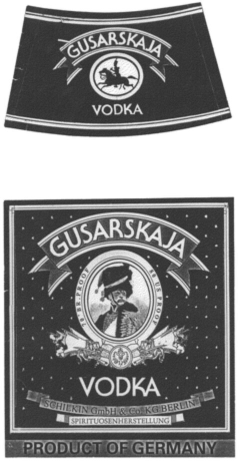 GUSARSKAJA VODKA Logo (DPMA, 19.09.1994)