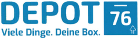 DEPOT 76 Viele Dinge. Deine Box. Logo (DPMA, 10.02.2023)