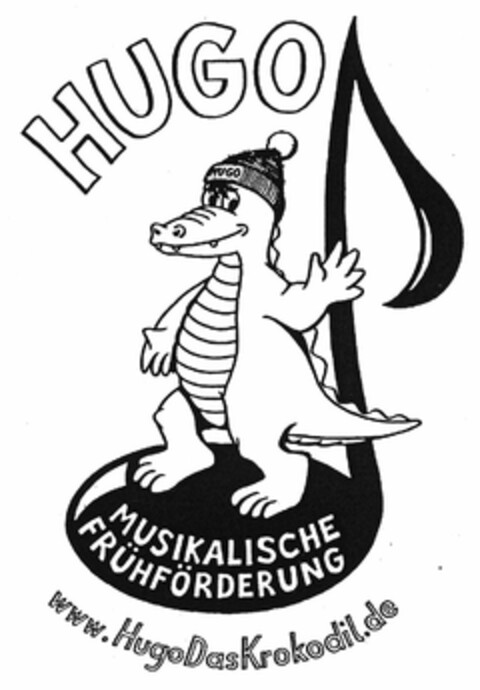 HUGO MUSIKALISCHE FRÜHFÖRDERUNG www.HugoDasKrokodil.de Logo (DPMA, 02.02.2005)