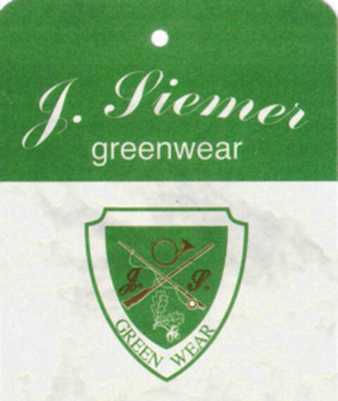 J. Siemer greenwear Logo (DPMA, 03/16/1996)