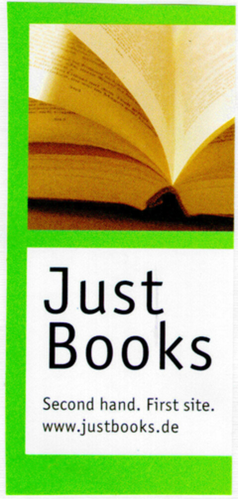 Just Books Second hand, First site. www.justbooks.de Logo (DPMA, 11/12/1999)