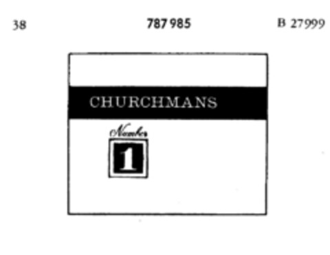 CHURCHMANS Number 1 Logo (DPMA, 11/08/1962)