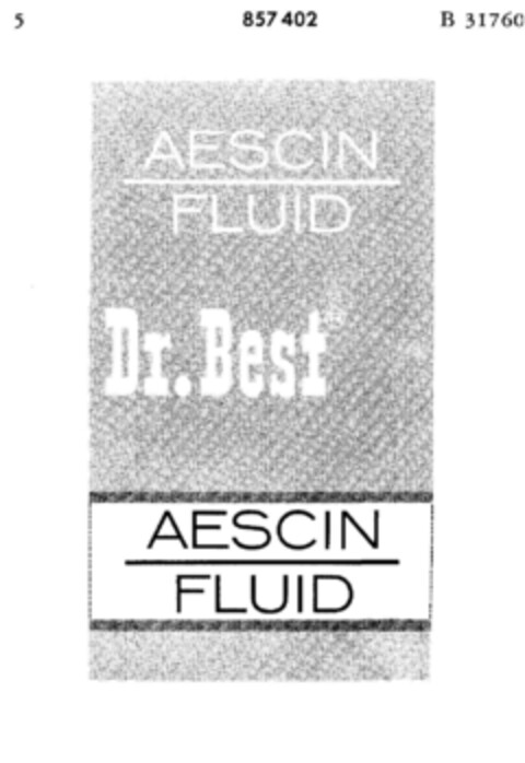 AESCIN FLUID Dr.Best Logo (DPMA, 23.06.1964)