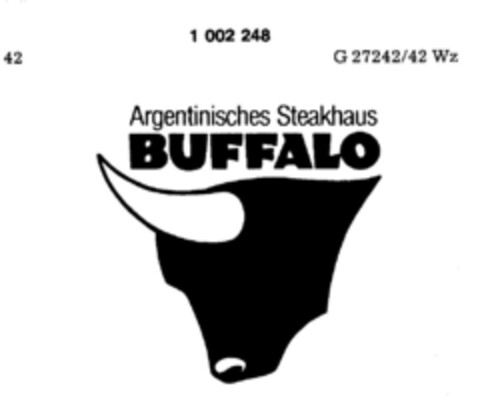 Argentinisches Steakhaus BUFFALO Logo (DPMA, 13.07.1979)