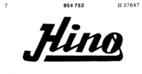 Hino Logo (DPMA, 11/15/1972)