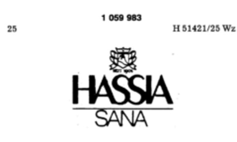 HASSIA SANA SEIT 1901 Logo (DPMA, 11.06.1983)