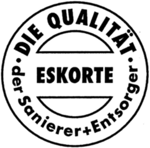 DIE QUALITÄT  ESKORTE .der Sanierer+Entsorger. Logo (DPMA, 19.10.1991)
