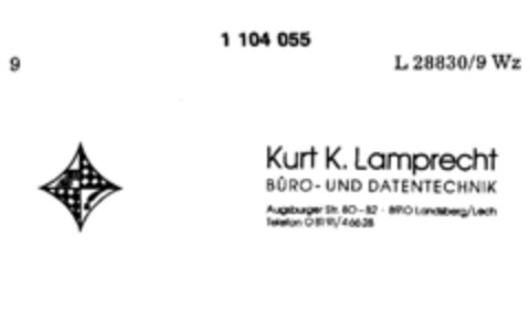 Kurt K.Lamprecht BÜRO- UND DATENTECHNIK Logo (DPMA, 30.01.1986)