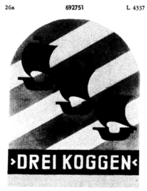 >DREI KOGGEN< Logo (DPMA, 23.12.1954)