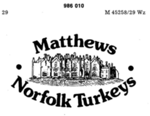 Matthews Norfolk Turkeys Logo (DPMA, 10/03/1978)