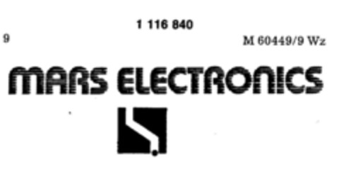 MARS ELECTRONICS Logo (DPMA, 04/01/1987)