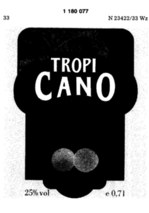 TROPI CANO LIQUEUR Logo (DPMA, 23.08.1990)