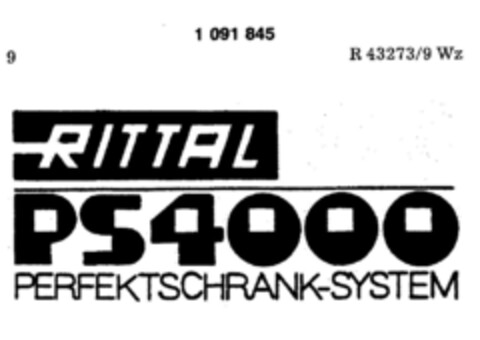 RITTAL PS4000 PERFEKTSCHRANK- SYSTEM Logo (DPMA, 06/29/1985)