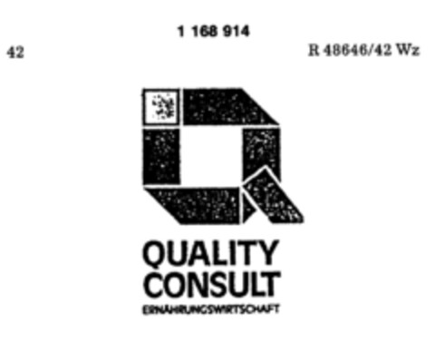 Q QUALITY CONSULT ERNÄHRUNGSWIRTSCHAFT Logo (DPMA, 31.10.1989)