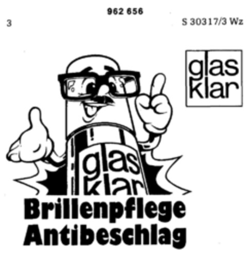 glas klar Brillenpflege Antibeschlag Logo (DPMA, 12.10.1976)