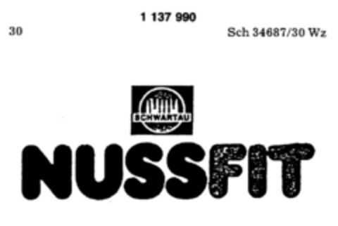 NUSS FIT SCHWARTAU Logo (DPMA, 26.08.1988)