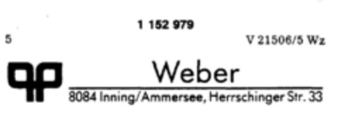 Weber 8084 Inning/Ammersee, Herrschinger Str. 33 Logo (DPMA, 16.06.1989)