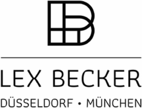 LEX BECKER DÜSSELDORF · MÜNCHEN Logo (DPMA, 10.02.2022)