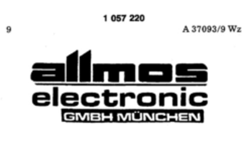 allmos electronic GMBH MÜNCHEN Logo (DPMA, 21.05.1983)