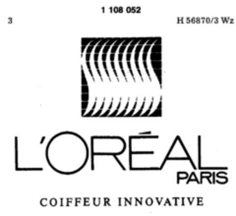 L'OREAL PARIS COIFFEUR INNOVATIVE Logo (DPMA, 06.11.1986)