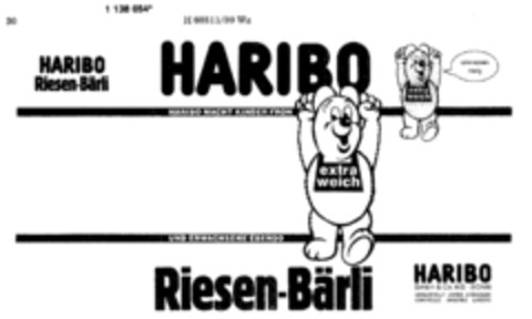 Haribo RIESEN-BÄRLI extra weich Logo (DPMA, 11/10/1988)