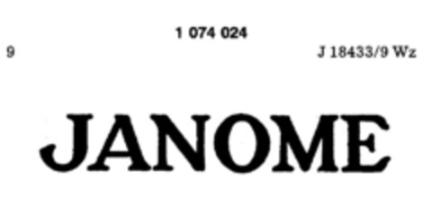 JANOME Logo (DPMA, 05.07.1983)