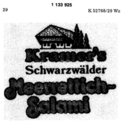 Kramer`s Schwarzwälder Meerrettich-Salami Logo (DPMA, 10.05.1988)