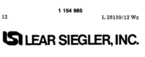 LEAR SIEGLER,INC. Logo (DPMA, 30.04.1985)