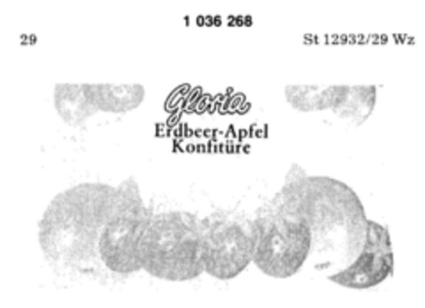 Gloria Erdbeer-Apfel Konfitüre Logo (DPMA, 12/05/1981)