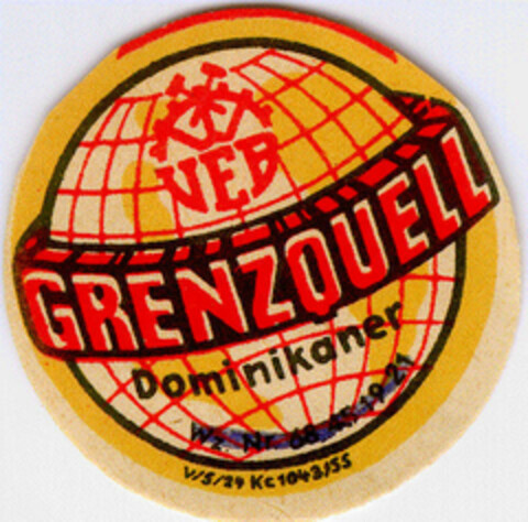 VEB GRENZQUELL Dominikaner Logo (DPMA, 17.06.1954)