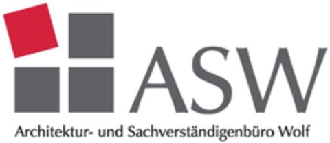 ASW Architektur- und Sachverständigenbüro Wolf Logo (DPMA, 30.07.2014)