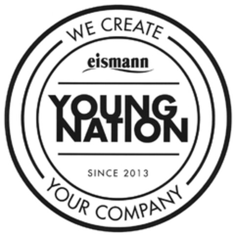 eismann YOUNG NATION SINCE 2013 WE CREATE YOUR COMPANY Logo (DPMA, 03/22/2016)