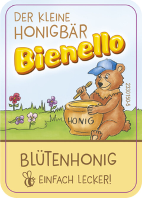 DER KLEINE HONIGBÄR Bienello HONIG BLÜTENHONIG EINFACH LECKER! Logo (DPMA, 08.06.2020)