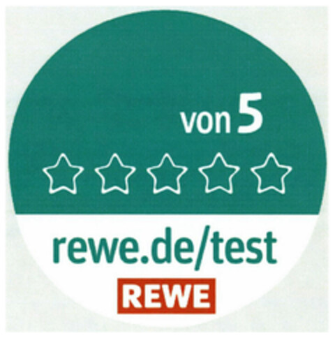 von 5 rewe.de/test REWE Logo (DPMA, 17.03.2021)