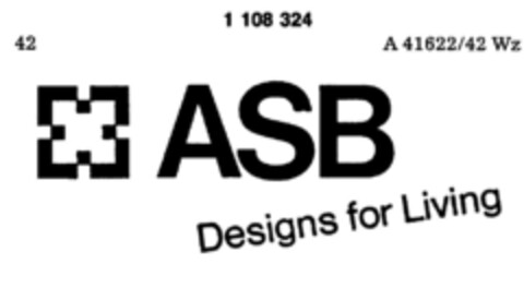 ASB Designs for Living Logo (DPMA, 06/10/1986)