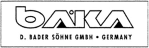 baka D. BADER SÖHNE GMBH Logo (DPMA, 20.02.1992)