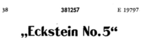 "Eckstein No.5" Logo (DPMA, 22.10.1927)